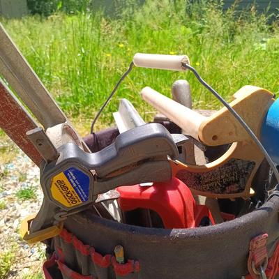 LOT 2: Garage Finds- Storehouse Tool Box and Bucket Tool Bag with Tools