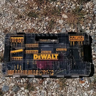 LOT 3: Angle Grinder Stand, Dewalt Drill Bits, Dewalt Saw Blades & More