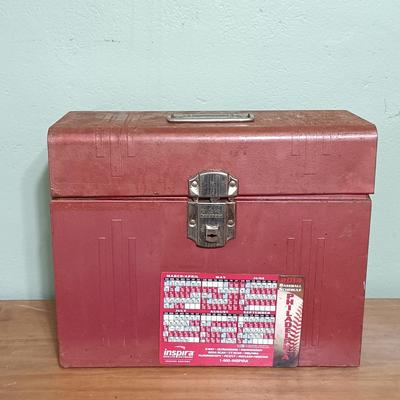 LOT 7: Vintage Acorn Chicago Tool Box with Small Anvil Vice & More