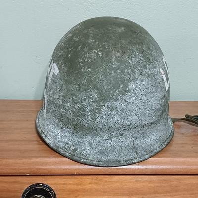 LOT 9: WWII Metal Military Helmet with Infrared Case & World War II in Headlines and Pictures 1946