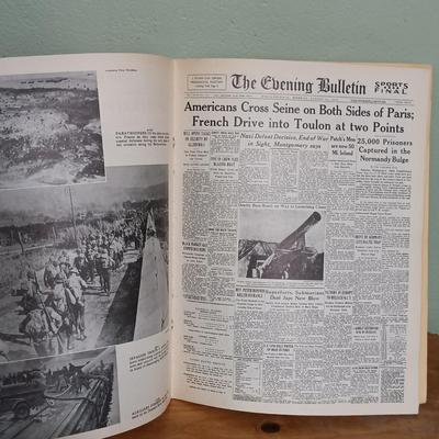 LOT 9: WWII Metal Military Helmet with Infrared Case & World War II in Headlines and Pictures 1946