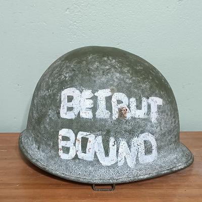 LOT 9: WWII Metal Military Helmet with Infrared Case & World War II in Headlines and Pictures 1946