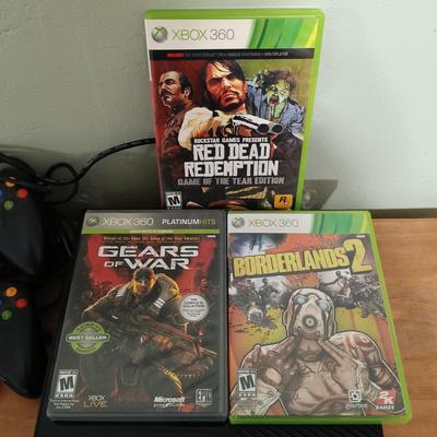 LOT 11: XBox 360 E Console with Controllers & More