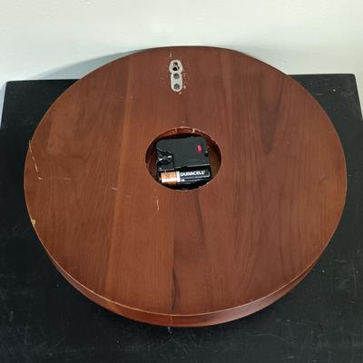 LOT 13: Bey Berk Brass Porthole Clock with Wooden Ship's Wheel Mirror & Lighthouse Wall Decor