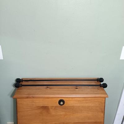 LOT 14: Rustic-Style Secretary Desk, Wood Wall Shelf, Metal Celestial Sun Wall Decor & More