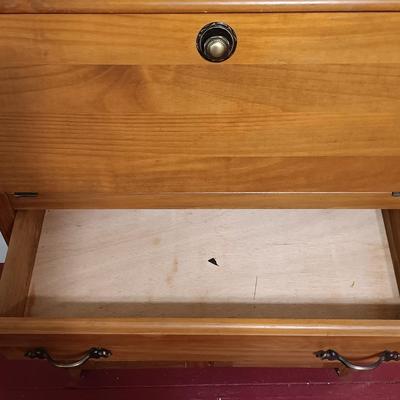 LOT 14: Rustic-Style Secretary Desk, Wood Wall Shelf, Metal Celestial Sun Wall Decor & More