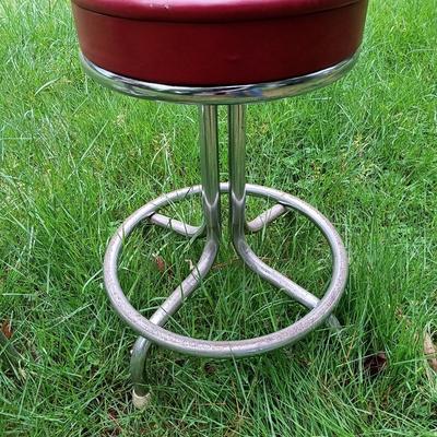 LOT 15: Set of (3) Krometal MFG Co. Chrome and Vinyl Bar Stools