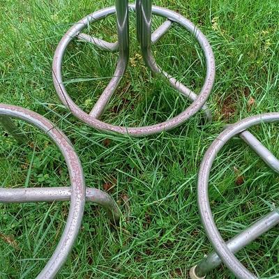 LOT 15: Set of (3) Krometal MFG Co. Chrome and Vinyl Bar Stools