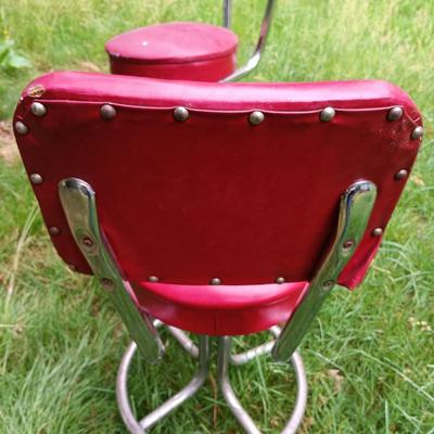 LOT 15: Set of (3) Krometal MFG Co. Chrome and Vinyl Bar Stools
