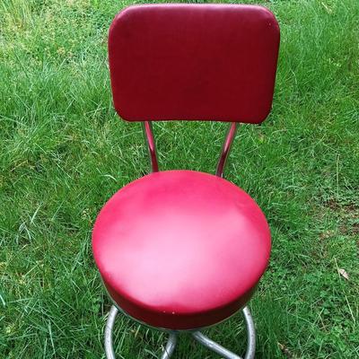LOT 15: Set of (3) Krometal MFG Co. Chrome and Vinyl Bar Stools
