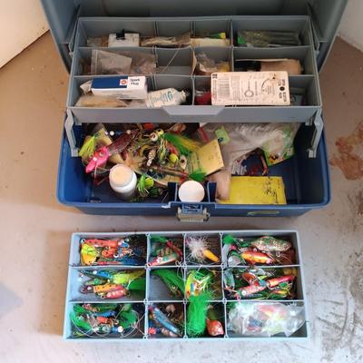 LOT 18: Penn Reel 8.5, Penn Peerless Reel No 9, Tackle Boxes with Fishing Lures and Accessories & More