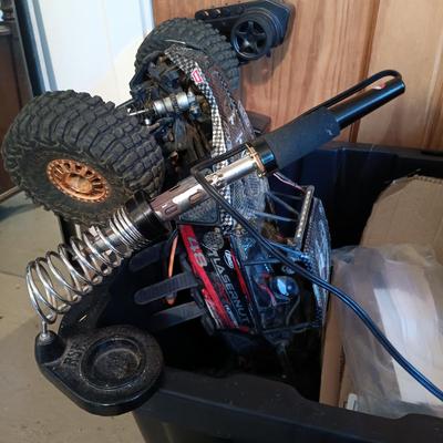 LOT 24: (For Parts) Black Marlin EX BL, Losi Lasernut Buggy with RC Parts & Accessories