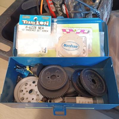 LOT 24: (For Parts) Black Marlin EX BL, Losi Lasernut Buggy with RC Parts & Accessories