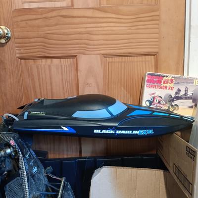 LOT 24: (For Parts) Black Marlin EX BL, Losi Lasernut Buggy with RC Parts & Accessories