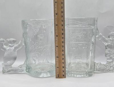 LOT 28: Have a Coke and a Smile/ Coca-Cola Glasses, Bottles, Metal Bottle Opener, and Framed Mirror