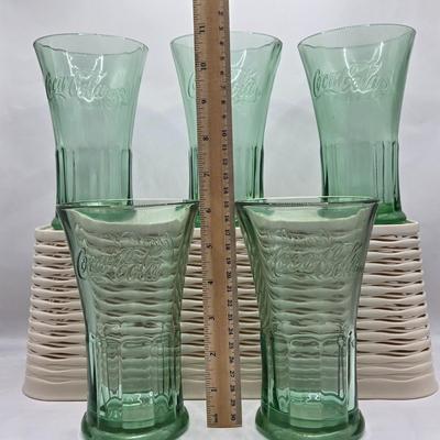 LOT 28: Have a Coke and a Smile/ Coca-Cola Glasses, Bottles, Metal Bottle Opener, and Framed Mirror