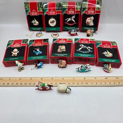 LOT 32: Hallmark Keepsake Lighted Church Ornaments, Miniature Hallmark Keepsake Ornaments, and More