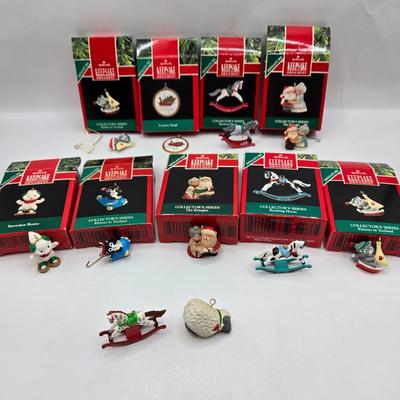 LOT 32: Hallmark Keepsake Lighted Church Ornaments, Miniature Hallmark Keepsake Ornaments, and More
