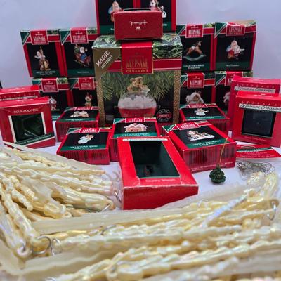 LOT 33: Hallmark Keepsake Magic Motion Ornament, Miniature Hallmark Keepsake Ornaments, Icicle Ornaments, and More