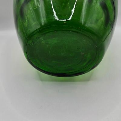 LOT 43: Look at Those Colors! Vintage Amberina Glass Scalloped Edge Pedestal Candy Dish/Bowl, Green Glass Raised Bubble Vase Bottle/Vase,...