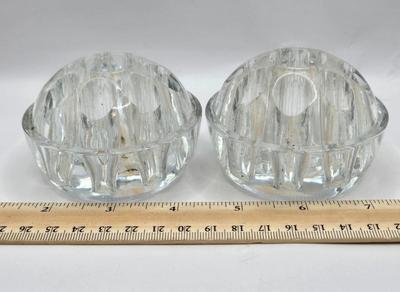 LOT 45: Vintage Ruby Red & Clear Glass Diamond Point Compote Dish, EO Brody Embossed Oak Leaf Vase, Amber Liberty Bell Mug, Glass Pig...