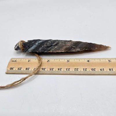 LOT 47: Framed Arrowheads, Horseshoe Coat Rack. Franklin Mint Moonlight Watch Numbered Plate, and Large Arrowhead