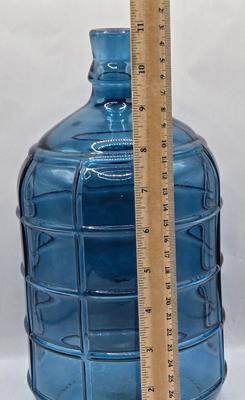 LOT 48: 3 Shades of Blue/ Fish Vase, Recycled Glass Vase, and Glass Barrel Vase