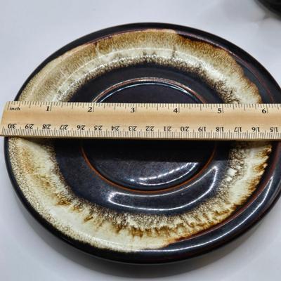 LOT 49: Various Pfaltzgraff, McCoy, and Other Brown Dripped Glaze Pottery Pieces