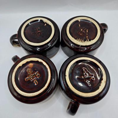 LOT 49: Various Pfaltzgraff, McCoy, and Other Brown Dripped Glaze Pottery Pieces