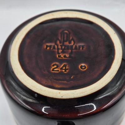LOT 49: Various Pfaltzgraff, McCoy, and Other Brown Dripped Glaze Pottery Pieces