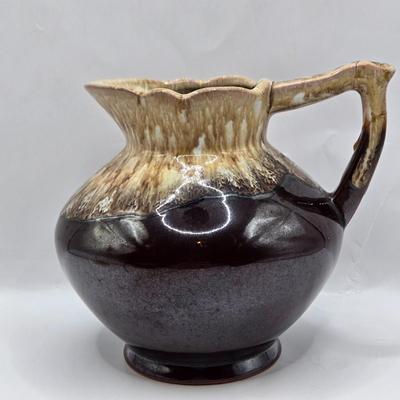 LOT 49: Various Pfaltzgraff, McCoy, and Other Brown Dripped Glaze Pottery Pieces