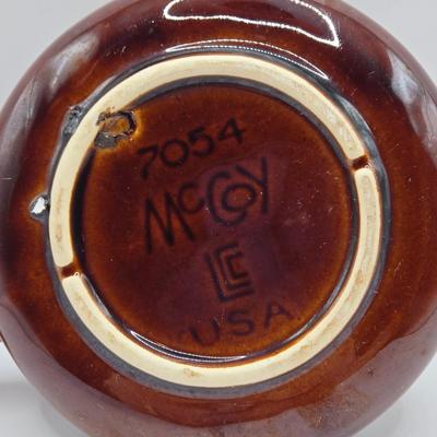 LOT 49: Various Pfaltzgraff, McCoy, and Other Brown Dripped Glaze Pottery Pieces