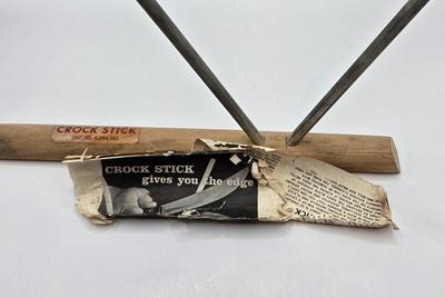 LOT 54: Crock Stick Knife Sharpener and Bramec Knife