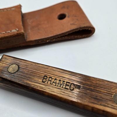 LOT 54: Crock Stick Knife Sharpener and Bramec Knife