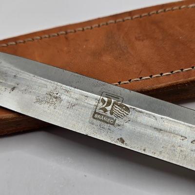 LOT 54: Crock Stick Knife Sharpener and Bramec Knife