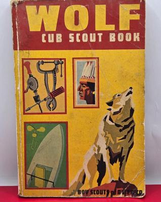 LOT 111: Cub Scout Book, First Aid Book, Boy Scout Patches, GI Joe Pocket Knife, Collapsible Cup, and More