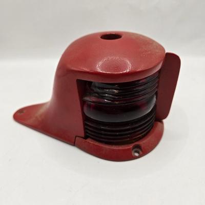 LOT 118: Vintage Boat Light, Ships Bell, Dock Cleat, and More