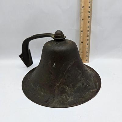 LOT 118: Vintage Boat Light, Ships Bell, Dock Cleat, and More