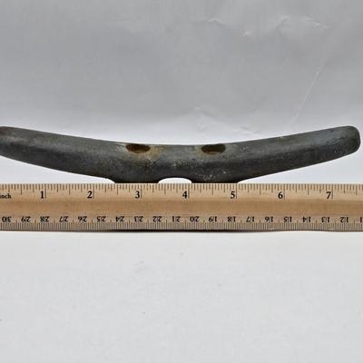 LOT 118: Vintage Boat Light, Ships Bell, Dock Cleat, and More
