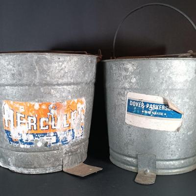 LOT 155: Set of (2) Vintage Galvanized Steel Mop Wringers