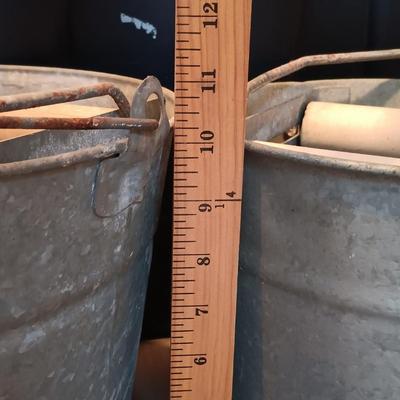 LOT 155: Set of (2) Vintage Galvanized Steel Mop Wringers