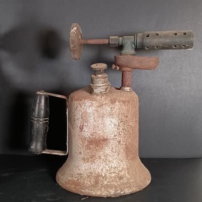 LOT 156: Brookins 1/2 Gallon Oil Can, (2) Brass and Steel Handheld Torches, Paint Spray Gun & Mini Oil Can