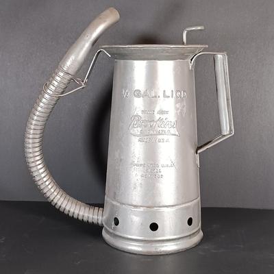 LOT 156: Brookins 1/2 Gallon Oil Can, (2) Brass and Steel Handheld Torches, Paint Spray Gun & Mini Oil Can