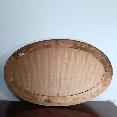 LOT 157: Pair of Vintage Wood Oval Framed Art Prints