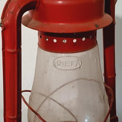 LOT 165: Vintage Dietz Glass and Metal Lantern, Giant Oil Lamp & Kaadan Oil Lamp