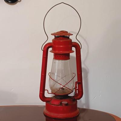 LOT 165: Vintage Dietz Glass and Metal Lantern, Giant Oil Lamp & Kaadan Oil Lamp