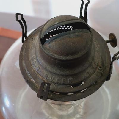 LOT 165: Vintage Dietz Glass and Metal Lantern, Giant Oil Lamp & Kaadan Oil Lamp