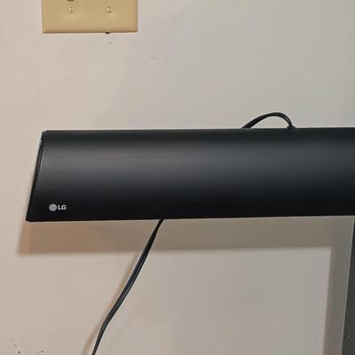LOT 166: LG Sound Bar SH2, LG Speaker SPH2B-P & Oval TV Stand