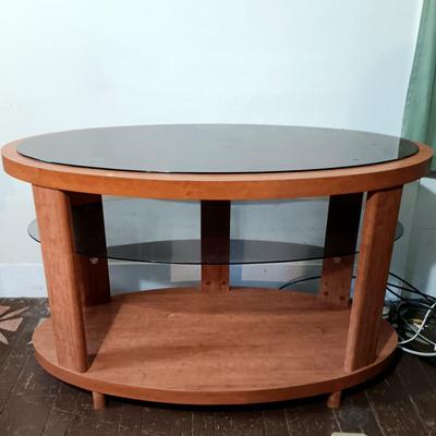 LOT 166: LG Sound Bar SH2, LG Speaker SPH2B-P & Oval TV Stand
