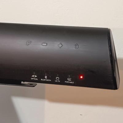 LOT 166: LG Sound Bar SH2, LG Speaker SPH2B-P & Oval TV Stand